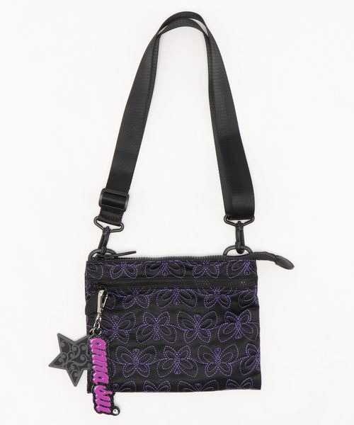 極美品 ANNASUI キルティング ショルダー バッグ 黒 バタフライ 刺繍 Diamond ファッション 極美品 ANNASUI キルティング ショルダー