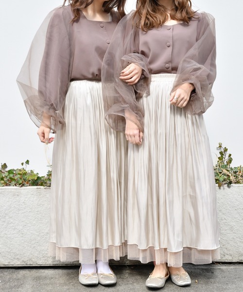 PairPair（ペアペア）の「シアースリーヴスクエアネックブラウス（シャツ/ブラウス・レディース・アイボリー/モカ・FREE）」の11枚目の写真