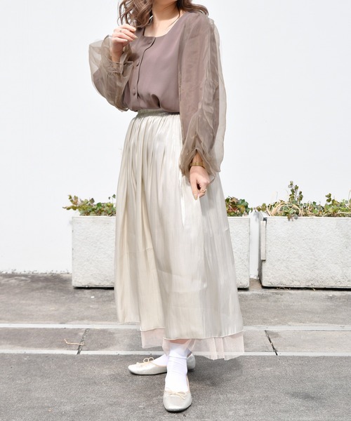 PairPair（ペアペア）の「シアースリーヴスクエアネックブラウス（シャツ/ブラウス・レディース・アイボリー/モカ・FREE）」の4枚目の写真