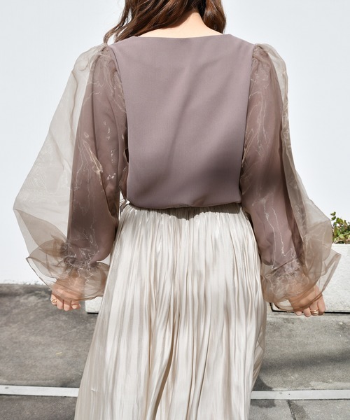 PairPair（ペアペア）の「シアースリーヴスクエアネックブラウス（シャツ/ブラウス・レディース・アイボリー/モカ・FREE）」の12枚目の写真