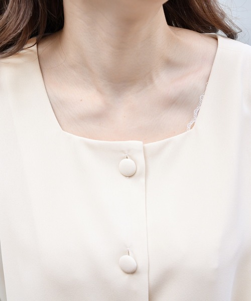 PairPair（ペアペア）の「シアースリーヴスクエアネックブラウス（シャツ/ブラウス・レディース・アイボリー/モカ・FREE）」の16枚目の写真