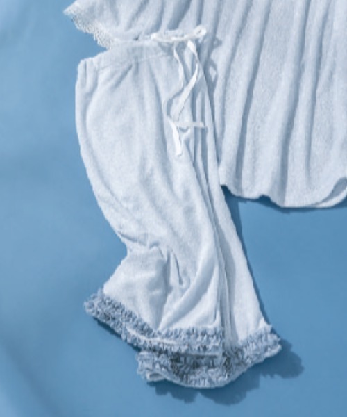 KID BLUE（キッドブルー）の「キッドブルー -20ガーゼパイル無地 -6分丈ボトムス -KROP560 -kidblue（ルームウェア/パジャマ・レディース・ネイビー/サックスブルー・M）」の2枚目の写真