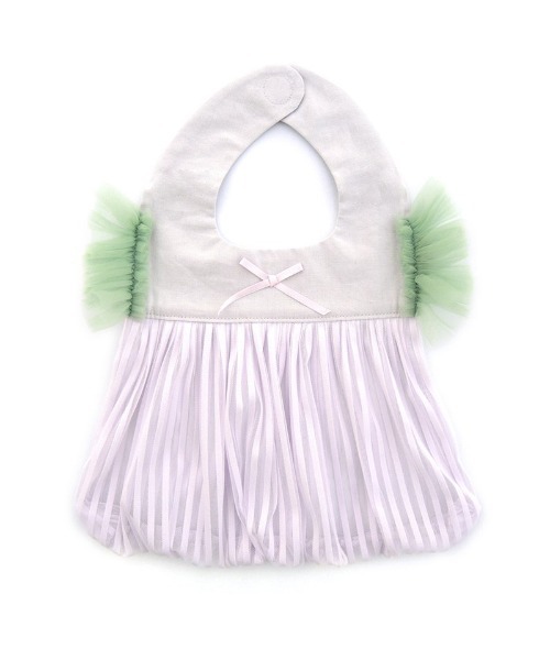 niva(ニヴァ)の「【 niva/ニヴァ】 Tulle Sleeve bib(スタイ/よだれかけ・キッズ・ピンク/パープル・ONE SIZE)」の1枚目の写真
