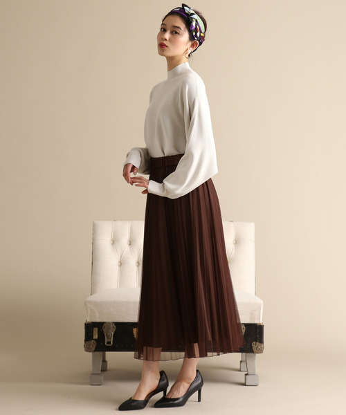 Tiara(ティアラ)の「チュールプリーツスカート(スカート・レディース・チャコールグレー/ブラック/ブラウン/セージグリーン/グレー系その他・FREE)」の10枚目の写真