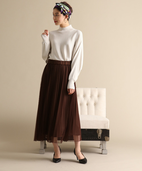 Tiara(ティアラ)の「チュールプリーツスカート(スカート・レディース・チャコールグレー/ブラック/ブラウン/セージグリーン/グレー系その他・FREE)」の12枚目の写真