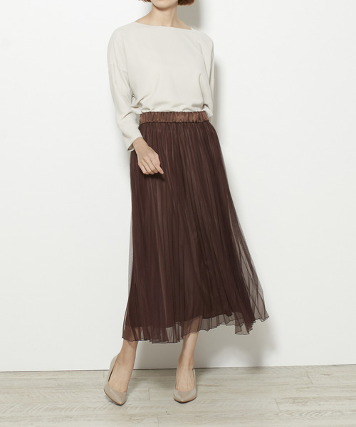 Tiara(ティアラ)の「チュールプリーツスカート(スカート・レディース・チャコールグレー/ブラック/ブラウン/セージグリーン/グレー系その他・FREE)」の20枚目の写真