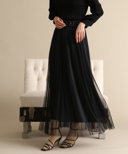Tiara(ティアラ)の「チュールプリーツスカート(スカート・レディース・チャコールグレー/ブラック/ブラウン/セージグリーン/グレー系その他・FREE)」の22枚目の写真