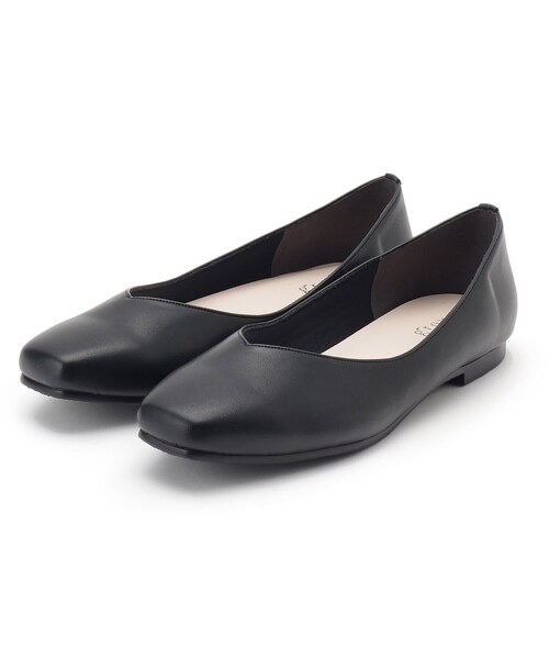 grove(グローブ)の「◆【21.5-25.5/WEB限定】受注生産☆1か月でお届け。やわここちVカットスクエアトゥパンプス【秋の新カラー追加】(1cm)(パンプス・レディース・ブラック系7/グレー系4/ブラウン系8/アイボリー系7/グリーン系5/ワイン系2/シルバー系7・50/40/35/45/30/25/15 /20/55)」の2枚目の写真