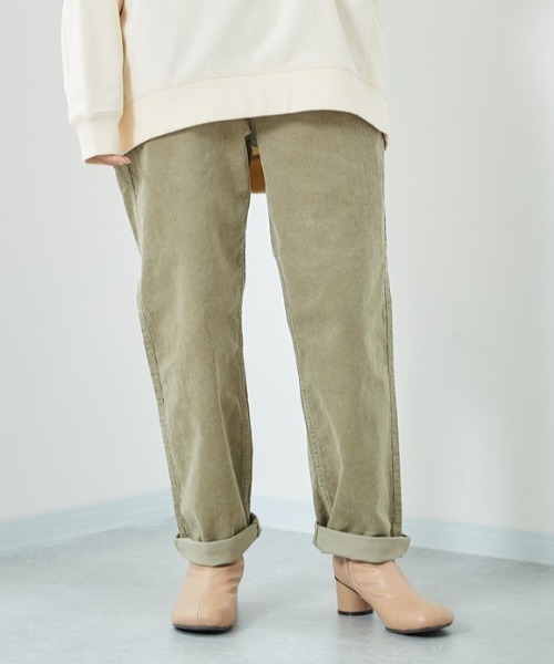 cepo（セポ）の「コーデュロイ　ホールドアップクロップドパンツ　２（その他パンツ・レディース・グレー/オフホワイト/サックスブルー/ワインレッド/オリーブ・S/M/L）」の4枚目の写真