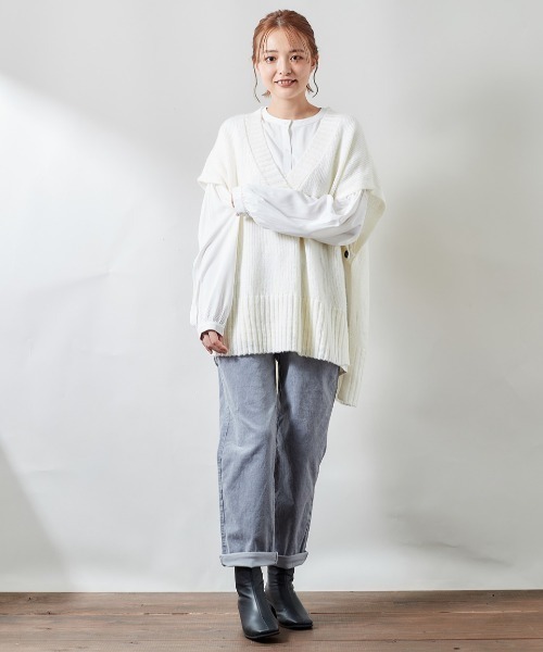 cepo（セポ）の「コーデュロイ　ホールドアップクロップドパンツ　２（その他パンツ・レディース・グレー/オフホワイト/サックスブルー/ワインレッド/オリーブ・S/M/L）」の15枚目の写真