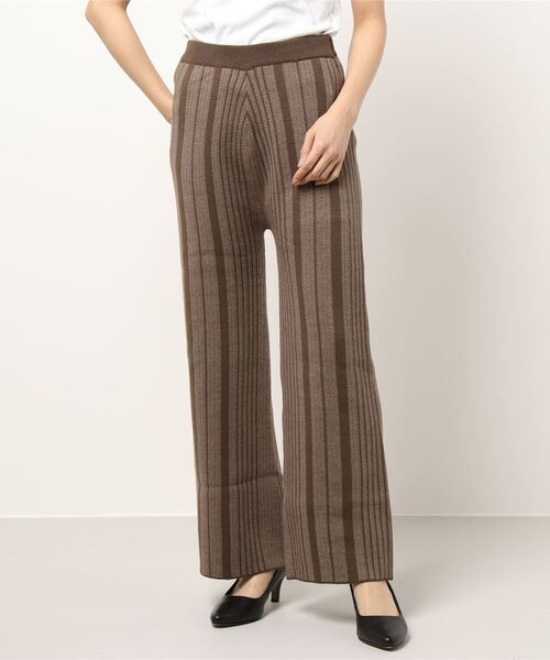 archives(アルシーヴ)の「ストライプジャガードニットパンツ(その他パンツ・レディース・ブラック/グリーン/モカ・MEDIUM)」の20枚目の写真