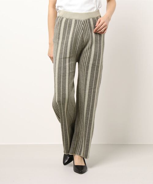 archives(アルシーヴ)の「ストライプジャガードニットパンツ(その他パンツ・レディース・ブラック/グリーン/モカ・MEDIUM)」の21枚目の写真