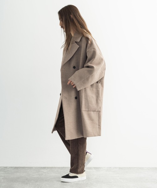 Revo.（レボ）の「Revo. レヴォ オーバーサイズ ダブルチェスターコート TH-3081（チェスターコート・メンズ・グレー/ライトベージュ/チャコール・1(M)/2(L)）」の11枚目の写真