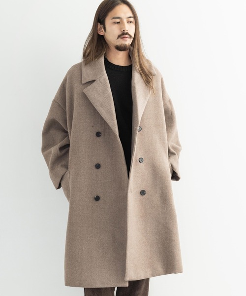 Revo.（レボ）の「Revo. レヴォ オーバーサイズ ダブルチェスターコート TH-3081（チェスターコート・メンズ・グレー/ライトベージュ/チャコール・1(M)/2(L)）」の13枚目の写真