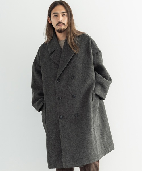 Revo.（レボ）の「Revo. レヴォ オーバーサイズ ダブルチェスターコート TH-3081（チェスターコート・メンズ・グレー/ライトベージュ/チャコール・1(M)/2(L)）」の5枚目の写真