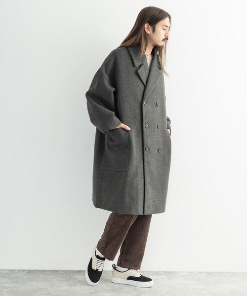 Revo.（レボ）の「Revo. レヴォ オーバーサイズ ダブルチェスターコート TH-3081（チェスターコート・メンズ・グレー/ライトベージュ/チャコール・1(M)/2(L)）」の9枚目の写真