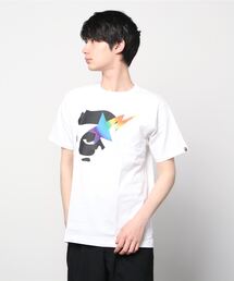 RAINBOW APE FACE ON BAPE STA TEE M