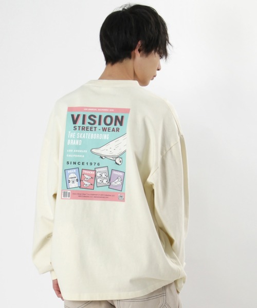 セール Vision Street Wear ヴィジョンストリートウェア ポスターイラストプリント バックプリント ワンポイント ユニセックス ロングスリーブ ロンt Tシャツ カットソー Vision Street Wear ヴィジョンストリートウェア のファッション通販 Zozotown