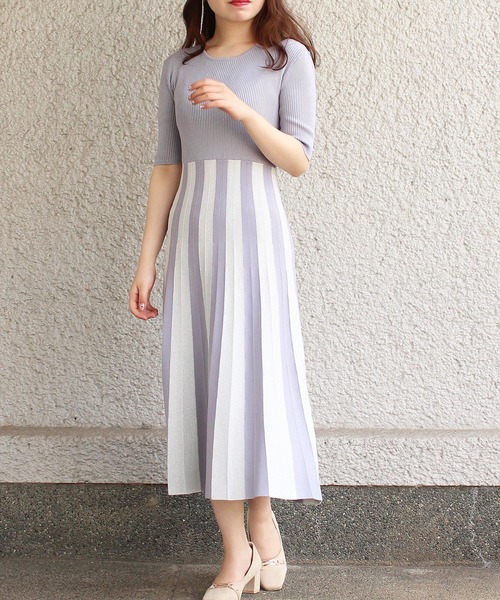 TRUDEA(トルディア)の「ストライプスカートニットワンピース(ワンピース・レディース・サックスブルー/モカ/ベージュ・MEDIUM/LARGE)」の11枚目の写真