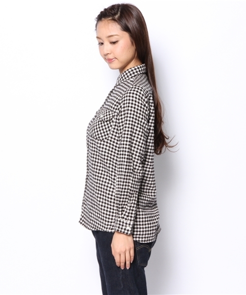 CIAOPANIC TYPY（チャオパニックティピー）の「ネルギンガムシャツ（シャツ/ブラウス・レディース・ブラック/グリーン/ピンク・SMALL/MEDIUM）」の5枚目の写真