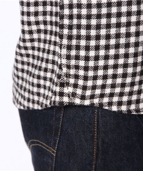 CIAOPANIC TYPY（チャオパニックティピー）の「ネルギンガムシャツ（シャツ/ブラウス・レディース・ブラック/グリーン/ピンク・SMALL/MEDIUM）」の10枚目の写真