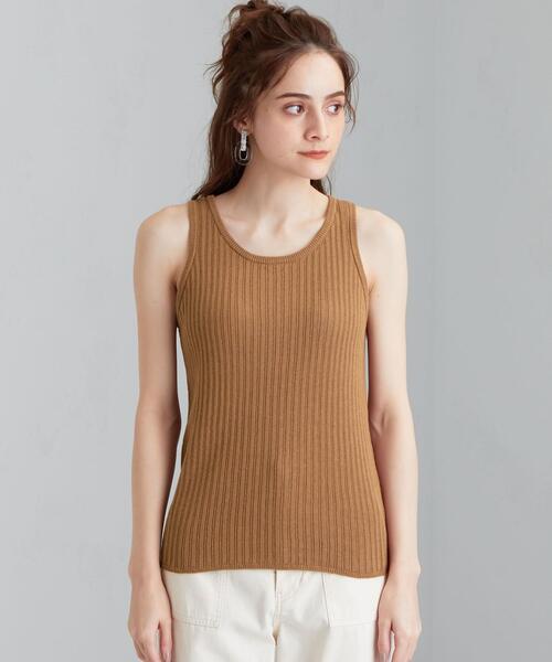 green label relaxing（グリーンレーベルリラクシング）の「[ 手洗い可能 ] CFC アメスリ タンクトップ + カーディガン ツイン ニット（カーディガン/ボレロ・レディース・ブラック/ケリー/ナチュラル/ブラウン・FREE）」の13枚目の写真