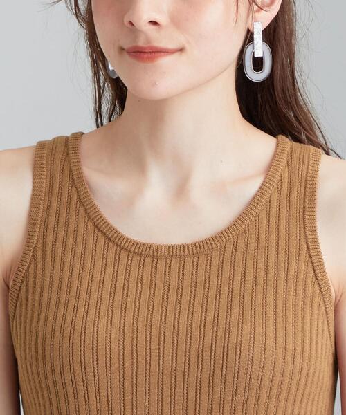 green label relaxing（グリーンレーベルリラクシング）の「[ 手洗い可能 ] CFC アメスリ タンクトップ + カーディガン ツイン ニット（カーディガン/ボレロ・レディース・ブラック/ケリー/ナチュラル/ブラウン・FREE）」の8枚目の写真