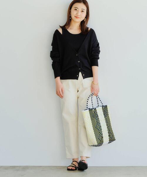 green label relaxing（グリーンレーベルリラクシング）の「[ 手洗い可能 ] CFC アメスリ タンクトップ + カーディガン ツイン ニット（カーディガン/ボレロ・レディース・ブラック/ケリー/ナチュラル/ブラウン・FREE）」の22枚目の写真