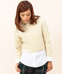 B:MING by BEAMS | 【予約】＜InRed 11月号掲載＞ビーミング by ビームス / クロップドケーブルプルオーバー(ニット/セーター)