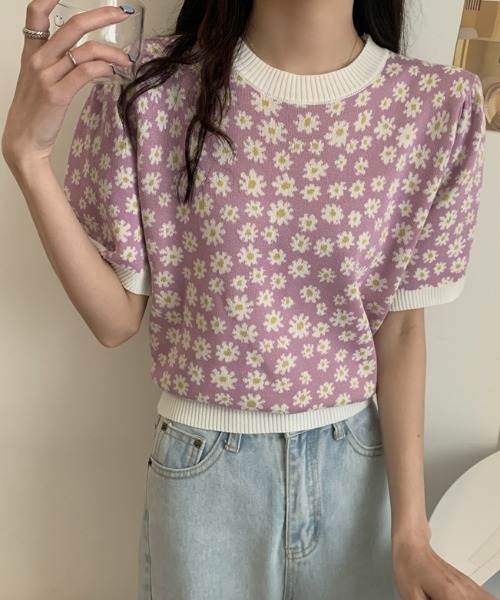 ABITOKYO（アビトーキョー）の「花柄クルーネックブラウス（シャツ/ブラウス・レディース・ブラック/パープル/オレンジ/ブルー・FREE）」の10枚目の写真