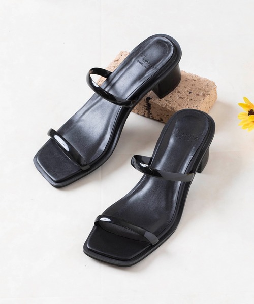 menue(メヌエ)の「スクエアトゥPVCストラップサンダル(サンダル・レディース・ブラック/ホワイト/ブラウン系その他・S/M/L/LL)」の14枚目の写真