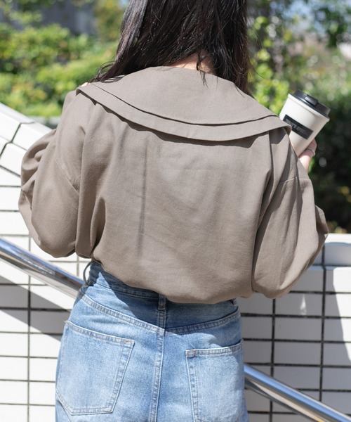 PairPair（ペアペア）の「ビックカラーコットンリネンシャツ(リンクアイテム)（シャツ/ブラウス・レディース・モカ/アイボリー・FREE）」の16枚目の写真