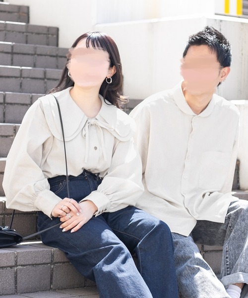 PairPair（ペアペア）の「ビックカラーコットンリネンシャツ(リンクアイテム)（シャツ/ブラウス・レディース・モカ/アイボリー・FREE）」の19枚目の写真