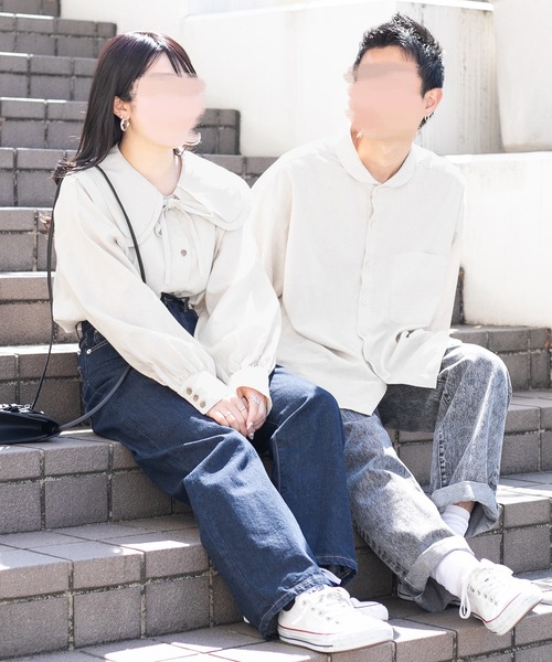 PairPair（ペアペア）の「ビックカラーコットンリネンシャツ(リンクアイテム)（シャツ/ブラウス・レディース・モカ/アイボリー・FREE）」の11枚目の写真