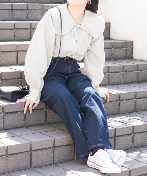 PairPair（ペアペア）の「ビックカラーコットンリネンシャツ(リンクアイテム)（シャツ/ブラウス・レディース・モカ/アイボリー・FREE）」の13枚目の写真