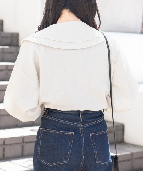 PairPair（ペアペア）の「ビックカラーコットンリネンシャツ(リンクアイテム)（シャツ/ブラウス・レディース・モカ/アイボリー・FREE）」の17枚目の写真