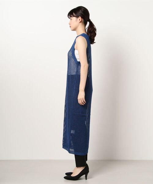 cepo（セポ）の「メッシュニットワンピース（ワンピース・レディース・ブラウン/ベージュ/ブルー・M）」の4枚目の写真