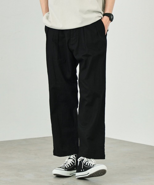 EDWIN(エドウィン)の「ツータック チノ クロップド(チノパンツ・メンズ・ブラック/ベージュ/ネイビー/カーキ・S/M/L/XL)」の1枚目の写真