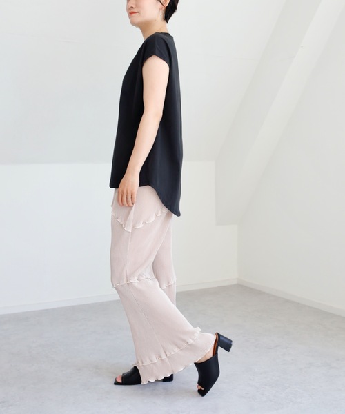 UNFIELD（アンフィールド）の「【UNFIELD プリーツクロスメローフレアパンツ】（その他パンツ・レディース・パープル/ピンクベージュ/グレイッシュベージュ・FREE）」の20枚目の写真