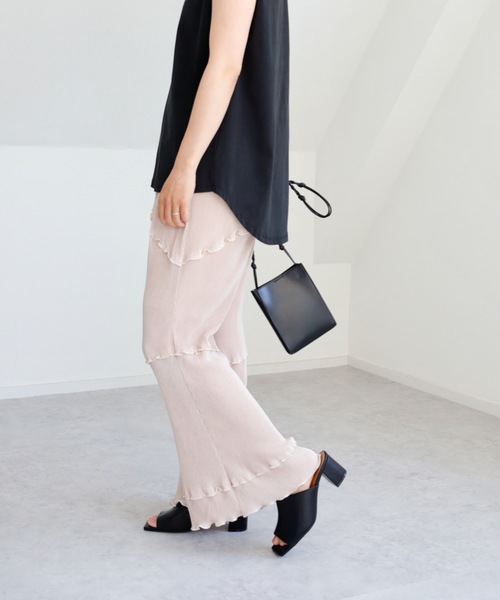 UNFIELD（アンフィールド）の「【UNFIELD プリーツクロスメローフレアパンツ】（その他パンツ・レディース・パープル/ピンクベージュ/グレイッシュベージュ・FREE）」の21枚目の写真