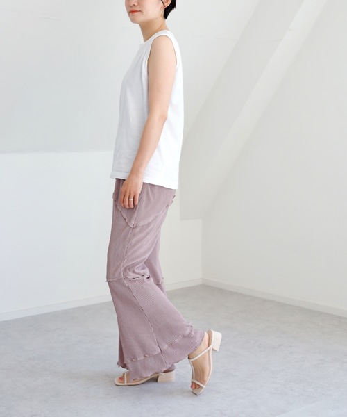 UNFIELD（アンフィールド）の「【UNFIELD プリーツクロスメローフレアパンツ】（その他パンツ・レディース・パープル/ピンクベージュ/グレイッシュベージュ・FREE）」の11枚目の写真