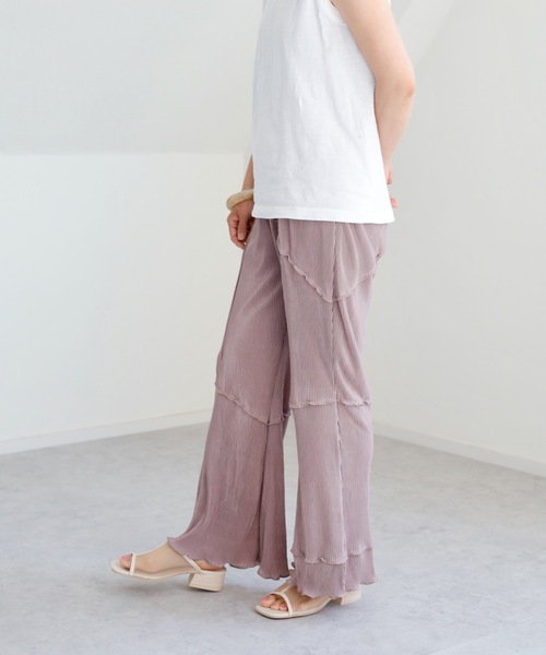 UNFIELD（アンフィールド）の「【UNFIELD プリーツクロスメローフレアパンツ】（その他パンツ・レディース・パープル/ピンクベージュ/グレイッシュベージュ・FREE）」の12枚目の写真