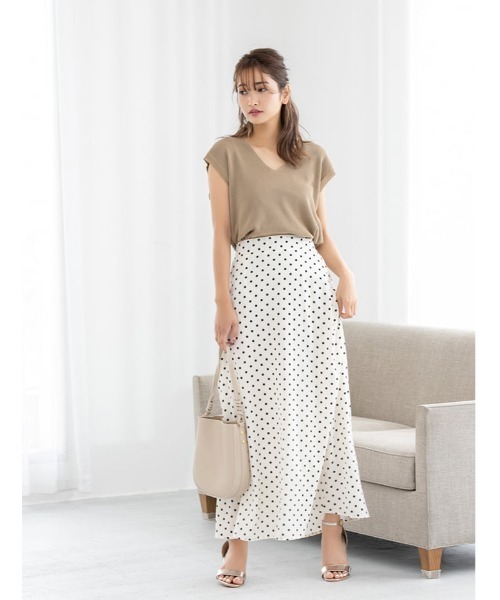 fifth（フィフス）の「ドットロングスカート（スカート・レディース・ホワイト/ブラック・MEDIUM）」の4枚目の写真