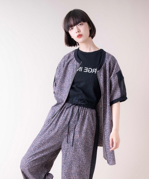 La SRIC（ラスリック）の「La SRIC / メランジ柄2WAYブラウス【セットアップ可】（シャツ/ブラウス・レディース・チャコールグレー/グリーン・38）」の8枚目の写真