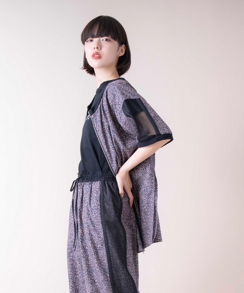 La SRIC（ラスリック）の「La SRIC / メランジ柄2WAYブラウス【セットアップ可】（シャツ/ブラウス・レディース・チャコールグレー/グリーン・38）」の9枚目の写真