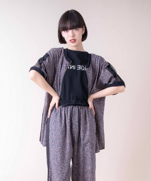 La SRIC（ラスリック）の「La SRIC / メランジ柄2WAYブラウス【セットアップ可】（シャツ/ブラウス・レディース・チャコールグレー/グリーン・38）」の10枚目の写真