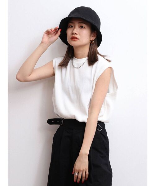 Ungrid（アングリッド）の「【WEB限定】ワッフルルーズタンクトップ（タンクトップ・レディース・オフホワイト/チャコールグレー/オレンジ/ミント/ブルー/パープル・FREE）」の2枚目の写真