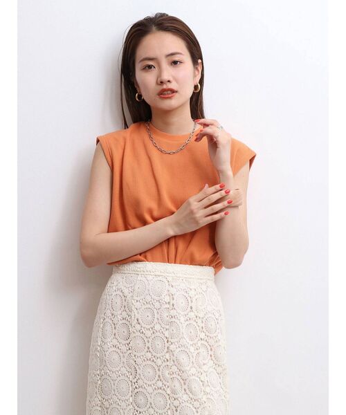 Ungrid（アングリッド）の「【WEB限定】ワッフルルーズタンクトップ（タンクトップ・レディース・オフホワイト/チャコールグレー/オレンジ/ミント/ブルー/パープル・FREE）」の6枚目の写真