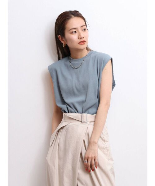 Ungrid（アングリッド）の「【WEB限定】ワッフルルーズタンクトップ（タンクトップ・レディース・オフホワイト/チャコールグレー/オレンジ/ミント/ブルー/パープル・FREE）」の5枚目の写真