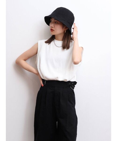 Ungrid（アングリッド）の「【WEB限定】ワッフルルーズタンクトップ（タンクトップ・レディース・オフホワイト/チャコールグレー/オレンジ/ミント/ブルー/パープル・FREE）」の16枚目の写真